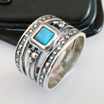 Inel din Argint cu Opal Argentum Geometria R661 opal - Img 2