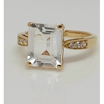 Inel OLGA -argint placat cu aur -cristal-RGR018625 - Img 1
