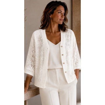Kimono Boheme Brodé Alb , bumbac 100%, 38–46 (S–XXL) RG2003A - Img 5