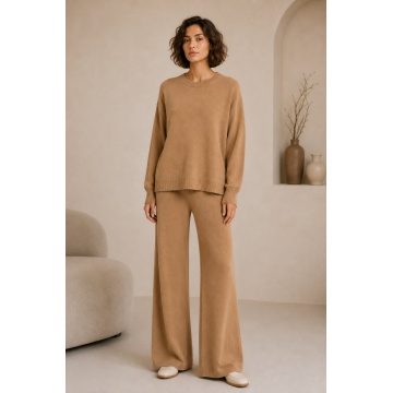 RG2442C Camel Set M–2XL tricotat premium – Pulover oversized & pantaloni largi