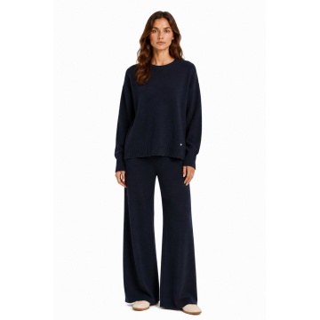 RG2442C Negru Set M–2XL tricotat premium – Pulover oversized & pantaloni largi - Img 2
