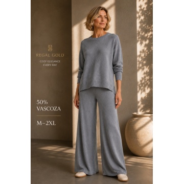 RG2442G GRI Set M–2XL tricotat premium – Pulover oversized & pantaloni largi