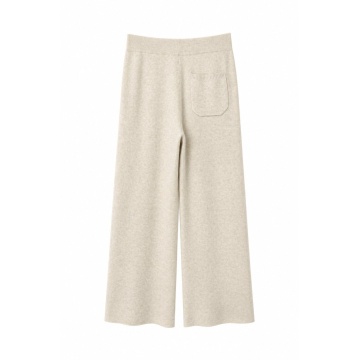 RG3744– Pantaloni Tricotați Palazzo – Ivory - Img 3