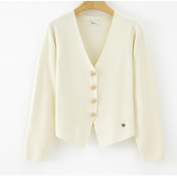 RG7141A–Cardigan Alb cu nasturi aurii – Vâscoză, croi cambrat 36–40 (XS-M) - Img 2