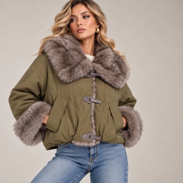 RGHA62002K Jachetă Urban Fur cu blană artificială –KAKI