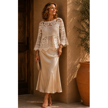 RGL202 – Bluză EU 40–46 (L–2XL) Openwork din Bumbac cu Mâneci Evazate – Stil Elegant Feminine– Bumbac 100% - Img 5