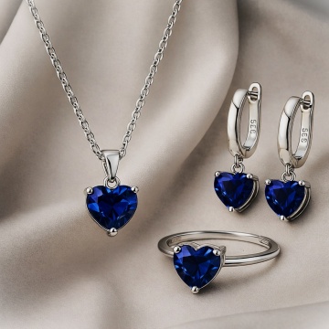 Set placat argint 925 „Midnight Heart Royale” –E2241R - Img 2