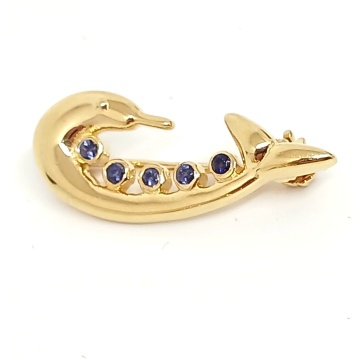 Brosa Dolphin , argint placat cu aur RGBH062246 iolit - Img 2