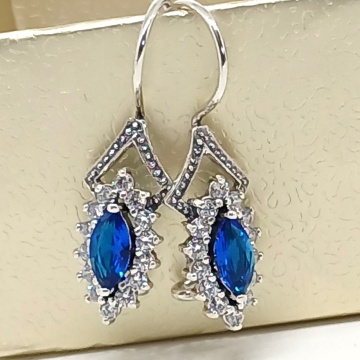 Cercei argint blue quartz -E3343 - Img 1