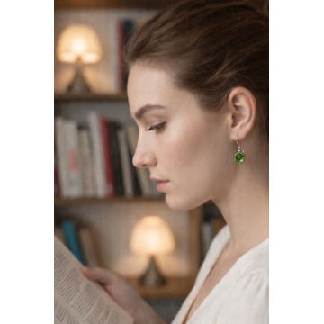 Cercei din argint E3388A peridot - Img 2