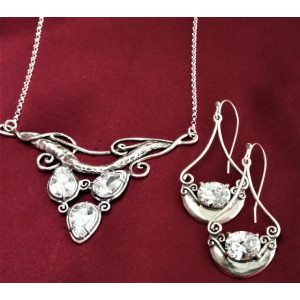 Colier argint masiv -N10619 zircon