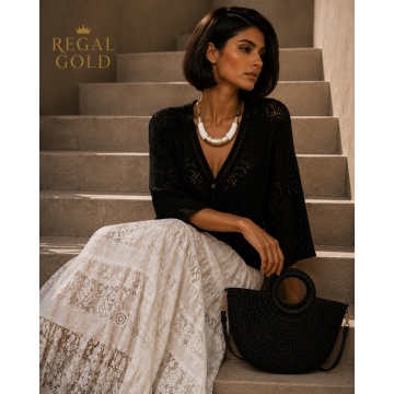 Geantă Black Raffia Tote RG1819-27 - Img 2