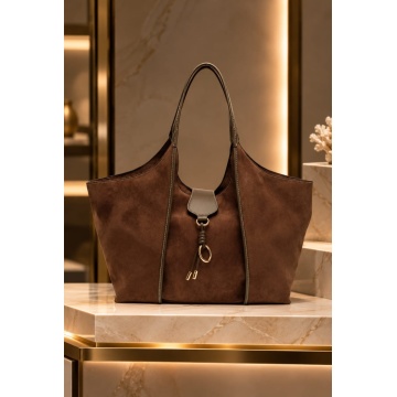 Geantă Camel Shopper Suede Elegance – Efect Piele Întoarsă, Detalii Aurii RG26845C