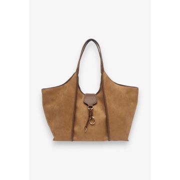 Geantă Shopper Suede Elegance – Efect Piele Întoarsă, Detalii Aurii RG26845B - Img 2