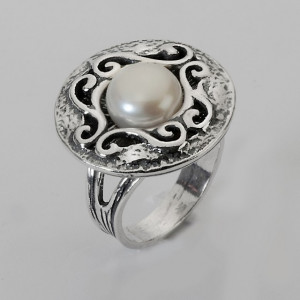 Inel argint perla R1332