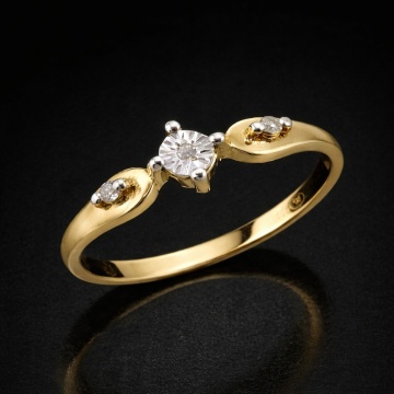 Inel argint placat cu aur -RGR015111 Diamant