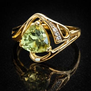 Inel Tessa -argint placat cu aur -RGR032984 lemon topaz - Img 1
