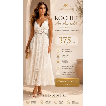 RG03532–Rochie Midi din Dantelă Brodată – Lace Romance - Img 3