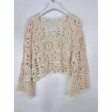 RG104031 – Bolero Boho Soleil din Bumbac Croșetat – Ivory Bumbac 100% - Img 4