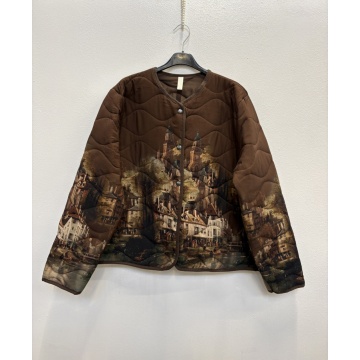 RG230083Maro–Jachetă Matlasată Artistic Landscape L–XL (EU 42–46) - Img 4
