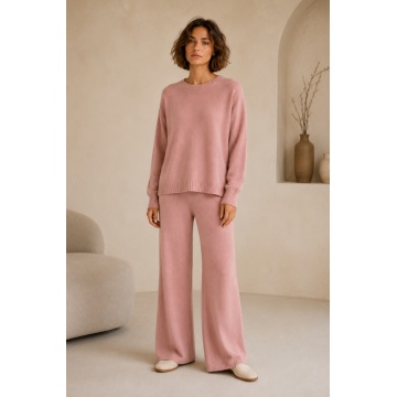 RG2442R Roz Set M–2XL tricotat premium – Pulover oversized & pantaloni largi