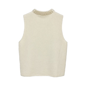 RG5321-1– Top Tricotat Ivory cu Perle Decorative - Img 2