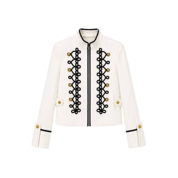 RG8812A Jachetă Officer Chic cu Galoane Decorative și Nasturi Aurii - Img 2