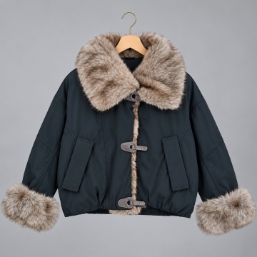 RGHA62002N Jachetă Urban Fur cu blană artificială –Negru - Img 3