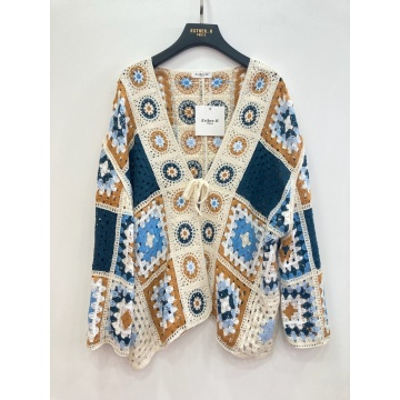 RGLS01-1 A Cardigan Boho Croșetat Multicolor 100% Acrilic (M–4XL) - Img 2