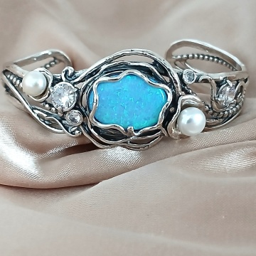 Bratara argint- B1220 opal