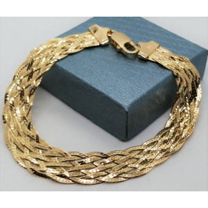 Bratara Celeste, argint placata cu aur impletita in 8 lanturi -CTBTBP6LI8F35- B - Img 5