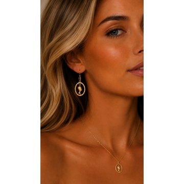 Cercei argint placat cu aur galben-CNST0150AG -Nefertiti