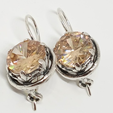 Cercei din argint E3558 champagne quartz - Img 2