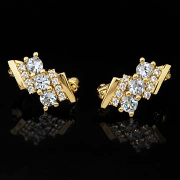 Cercei Eldora-argint placat cu aur si topaz RGE021597 BT