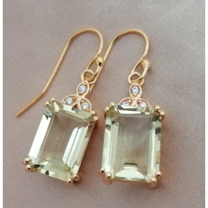 Cercei Sorana, argint placat cu aur RGE16161 lemon topaz - Img 2