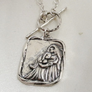 Colier argint Isus si Fecioara Maria- N9720