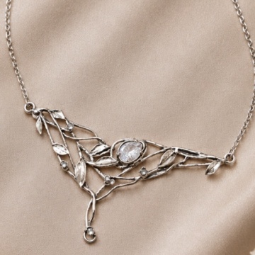 Colier argint statement N10844 zircon - Img 5