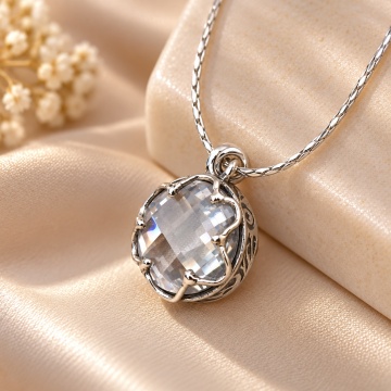 Colier argint zircon N2383