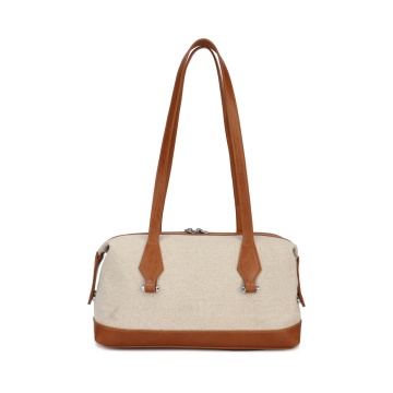 Geantă de umăr canvas structurată – stil urban elegant RGPHPH5543 M maro crem