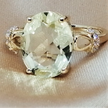 Inel Afrodita-argint placat cu aur -RGR014176 lemon topaz - Img 1