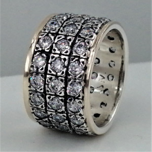 Inel argint combinat cu aur 14K - zircon R600