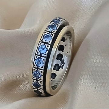 Inel Azura din argint 925 și aur 14K – cu topaz albastru natural - Img 4