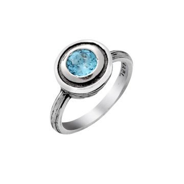 Inel din argint cu topaz albastru – „Picătura Cerului” R1681 - Img 2