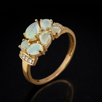 Inel Elia -argint placat cu aur -RGR07243 opal etiopian