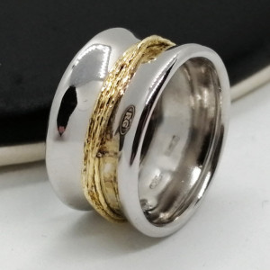 Inel Roxi , argint cu fire din argint placat cu aur galben-ANPI0784RBRH