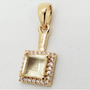 Pandantiv Cora,argint placat cu aur , VP023160- Lemon Topaz