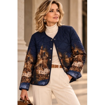 RG230083M–Jachetă Matlasată Artistic Landscape L–XL (EU 42–46)