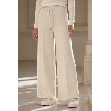 RG3744– Pantaloni Tricotați Palazzo – Ivory