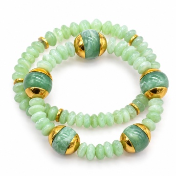 RG552280G Set 2 Brățări Elastice din Rășină –Mint Green