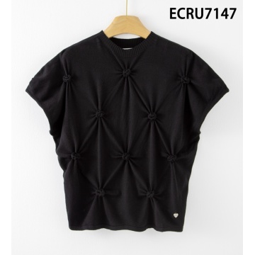 RG7147 Bluză neagra cu detalii artizanale în relief - Img 2